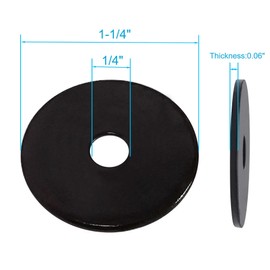 Wulankd 100 Pack 1/4" ID x 1-1/4" OD Fender Washers, Black Oxide, 18-8(304) Stainless Steel, Washers for 1/4" Screws & Bolts