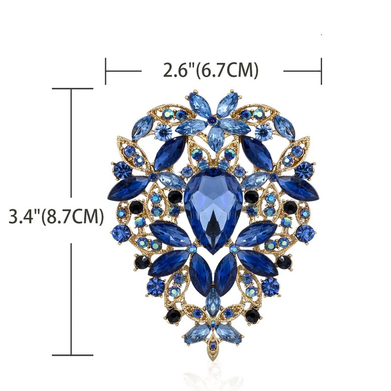 YOQUCOL Broche vintage de cristal austriaco con forma de hoja