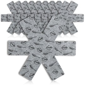 COM-FOUR ® Pan Protectors, Anti Scratch for Pans, Grey, Pattern (Pack of 6)
