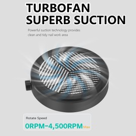 Nail Dust Collector, Compact Manicure Vacuum Fan Dust Collector with Reusable Filter, Powerful Nail Dust Extractor Suction Machine for Acrylic Nail Removal Home Use, Black