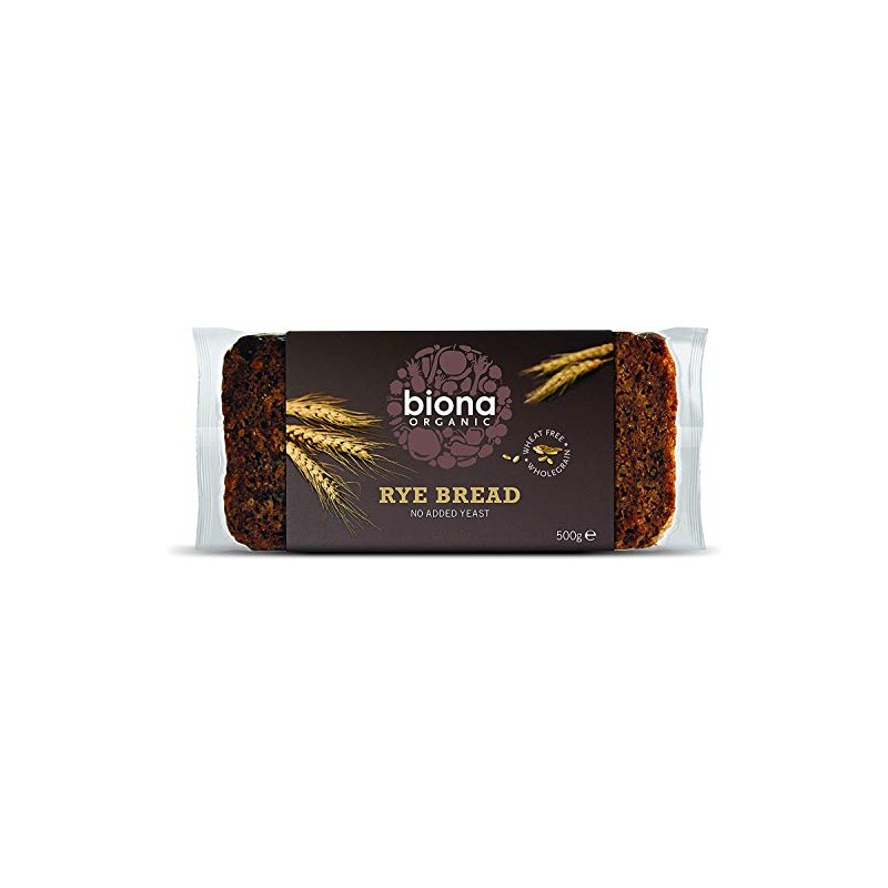 Biona Organic Wholemeal Rye Bread 500g x 4 (Pack of