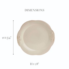 Casafina Ceramic Stoneware 11'' Dinner Plate - Madeira Harvest Collection, Vanilla Crème | Microwave & Dishwasher Safe Dinnerware | Food Safe Glazing | Restaurant Quality Tableware