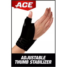 ACETM 브랜드 디럭스 엄지 안정제 조절 가능 블랙 1개/팩 ACETM Brand Deluxe Thumb Stabilizer Adjustable Black 1 Piece/Pack