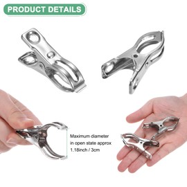 M METERXITY 100-Pack Greenhouse Clamps, Stainless Steel Greenhouse Film Clamps Shading Net Rod Clip Max Dia 2.36 Inch for Garden Net/Row Cover/Greenhouse Plastic Sheeting [Silver]