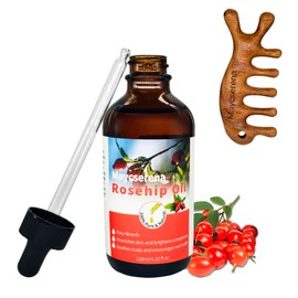 4.2 OZ Organic Rosehip Seed Oil Hair Relaxer 100% Pure Cold Pressed All Natural For Anti Aging, Face, Hair Relaxer & Skin Moisturizer - All Ages Skin Hydrating and Nourishing