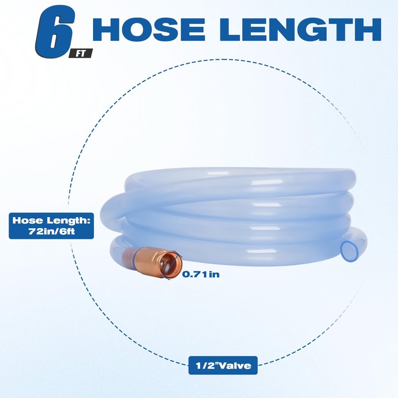 Wadoy Gas Siphon Hose Pump, Shaker Siphon for Gasoline/Fuel/Water Transfer,