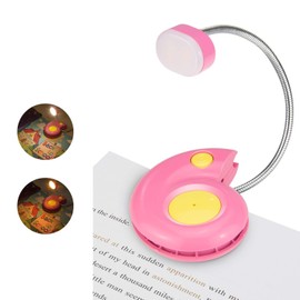 LUXSWAY Rechargeable Reading Book Light for Kids,LED Reading Light for Books in Bed,Amber Book Light with Magnetic,Clip-On Book Light with Flexible Gooseneck,Cute Bookmark Light for Bookworms-Pink