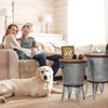 RUSTOWN Farmhouse Accent Side Table, Rustic Antique Galvanized End Coffee
