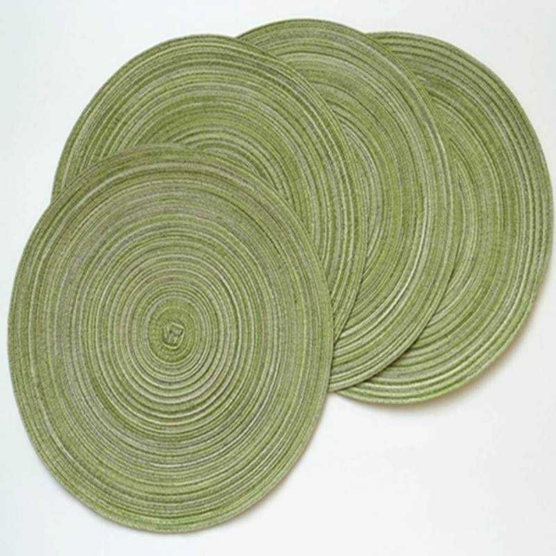 Egurs Set of 6 Round Place Mats 38 cm Braided