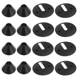 ECSiNG 16-Piece Toilet Hinge Base Plates Washers Set for Toilet Seat Hinge Fitting Replacement Rubber Washers Non-Slip 40 mm Washers M8 Conical Washer Black