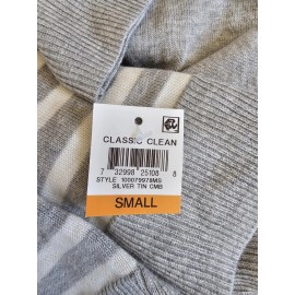 Charter Club Women's Size Small Charter Club Striped Hooded Sweater In Gray-NWT