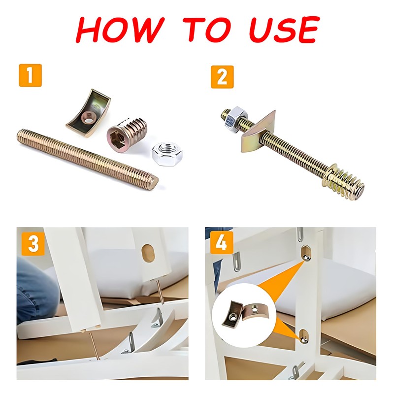 M6 Half Moon Nuts Washers,20pcs Zinc Alloy External Thread Lock