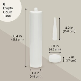 Bright Creations Empty Caulking Sealant Tubes, 11-Ounce Refillable Cartridges for Grout Cracks, Tiles, Repairs (8x2 Inches) - Pack of 8