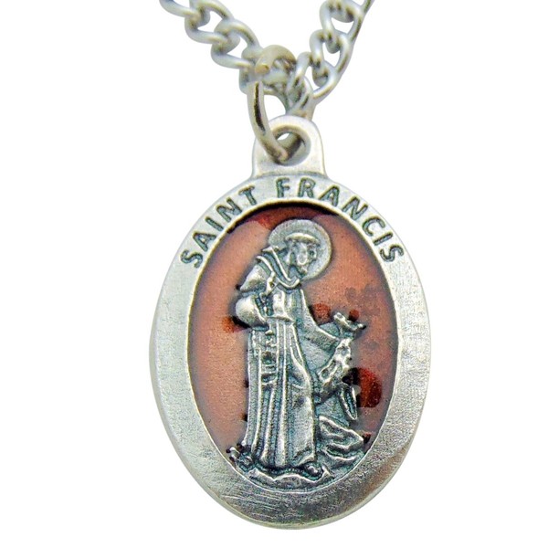 Westman Works St Francis of Assisi Maroon Enamel Patron Saint