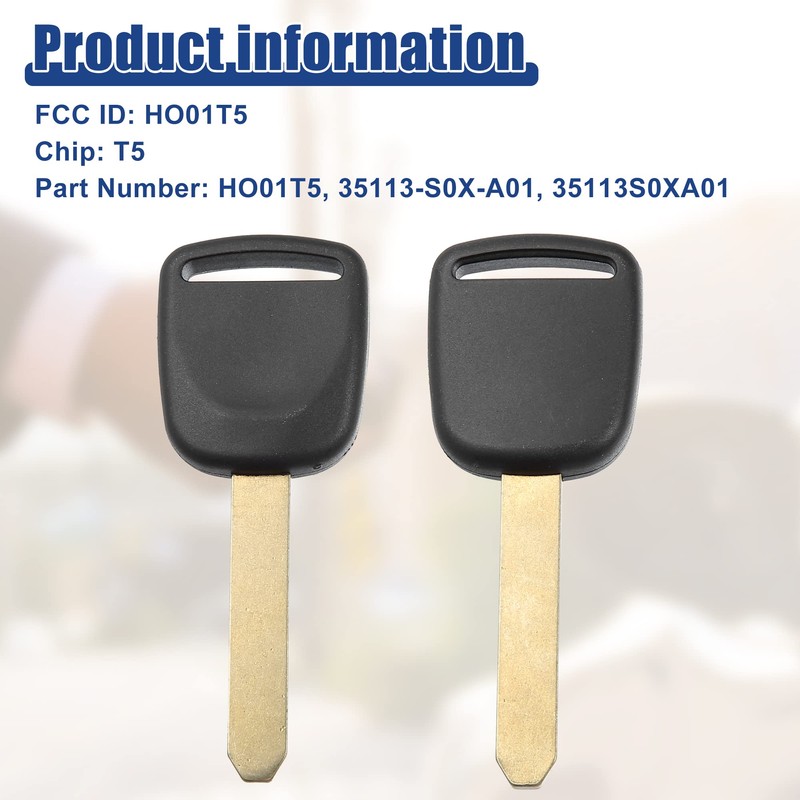 ACROPIX Uncut Ignition Transponder Key Fit for Honda Civic CR-V