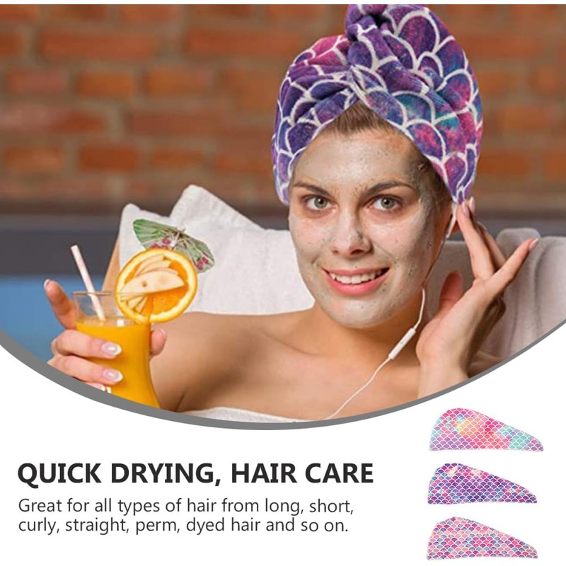 PLAFOPE Gorro de Toalla Cabello 3 Piezas Microfibra Ultra Absorbente