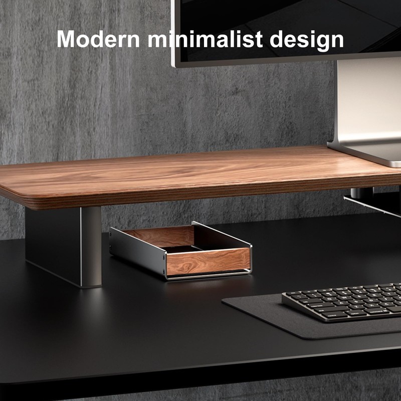 UPERGO Desk Tray Organizer Drawer for Home Office, Walnut Desk
