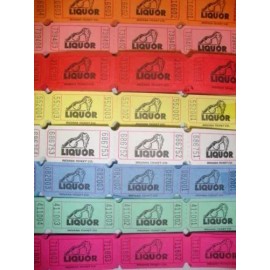 INDIANA 400 Single Liquor Event Party Flat Raffle Tickets (8 colors 50 of each color)