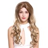 Wig Me Up – ZM 1707 M6PT119 Wig Ladies Wig Beautiful Long Centre Parting Light Brown Blonde Highlighted Curls SPIRAL Curls