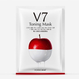 ROREC V7 Toning Moisturizing Face Mask Natural Apple Extract Anti-Aging Clean (10 PCS)