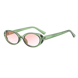 YAMEIZE Retro 90s Small Oval Sunglasses - for Women Men Classic Style Oval Glasses Vintage Shades UV400 Protection Outdoor