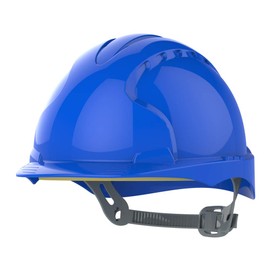 JSP EVO®2 Safety Helmet with Slip Ratchet Adjustment Harness - EN 397 Industrial Hard Hat for Building, Construction and Work sites - Blue (JSP AJE030-000-500)