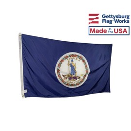 3x5' Virginia Flag - All Weather Nylon & Reinforced Fly End Stitching - Made in USA