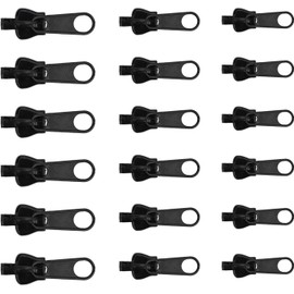 18 Pcs Black Zipper Pull, Zipper Fixer Removable Zipper Repair Set Pulling Zipper Slider Replacement Slider for Jacket Coat Luggage, Sewing Accessories