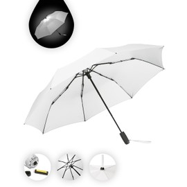 FARE Oversized Pocket Umbrella Skylight - Effective Umbrella with LED Interior Lighting and Hanging Function, White