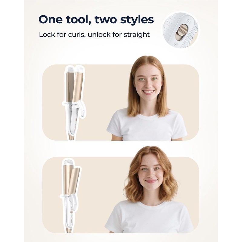 FURIDEN Lite Dual-Voltage Curling Iron: 110V-240V 1 1/2 Inch Ceramic