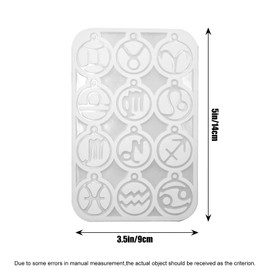 12 Constellation Silicone Resin Molds, 12 Zodiac Signs for DIY Jewelry Making, Compatible with Epoxy and UV Resin, Constellation Molds for Necklaces, Keychains, Pendant and Astrological Crafts