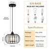 XSDeTu Black Pendant Light Fixture, Farmhouse Hanging Lights with Crystal,