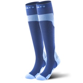 Women's high knee socks (US, Alpha, One Size, Regular, Regular, blue)