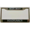 BEEP BEEP Roadrunner License Plate Frame Black Background