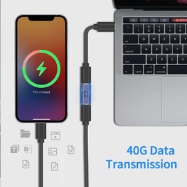 GHQXZT 240W USB C Coupler (2 Pack), USB Type C Female to Female Adapter Extender Compatible with Thunderbolt 4/3 Support up to 240W Charging, 40Gbps Data Transfer and 8K@60Hz Video