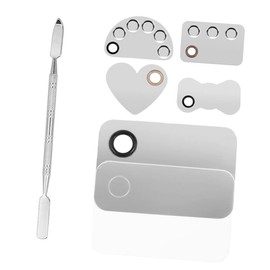 WOONEKY Diy Nail Art Palette Set Stainless Steel 2 Pieces for Foundation Lipstick Concealer
