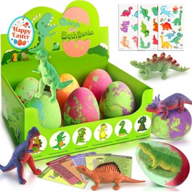 Bath Bombs for Kids with Surprise Toys Inside, Easter Gifts for Kids, XXL Dinosaur Toys Bath Bomb Eggs Gift Set, Easter Gifts for Boys 3 4 5 6 7 8 9 Year, Gentle and Kid Safe Bath Fizzy