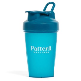 Pattern Wellness Shaker Bottle BPA-Free Plastic Bottle & Lid – 12oz, Food-Grade Steel Shaker Ball For Smooth Mixing Protein Shakes & More, Leak-Proof Seal, Durable, & Dishwasher Safe, Extra-Wide Spout