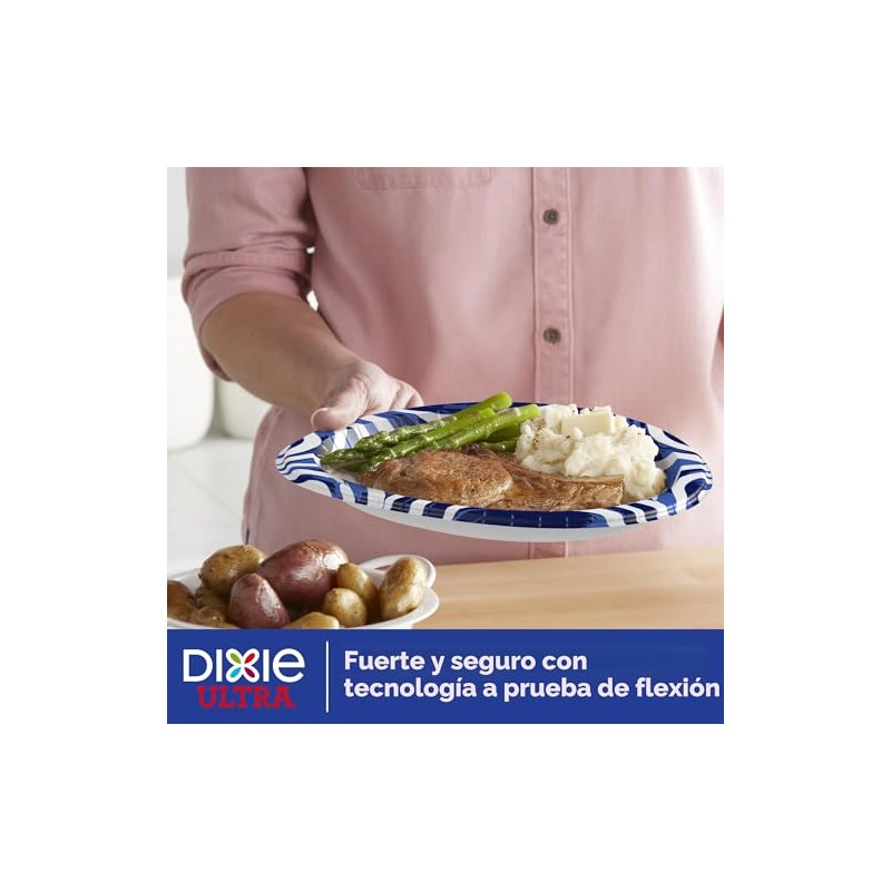 Dixie Ultra Platos de papel grandes, 10 pulgadas, platos desechables