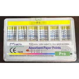 Meta Biomed Dental Gutta Percha F1, F2, F3, F4, F5 Length Marked Box 60/Pk - Paper Points F1