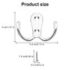 LICQIC Double Prong Robe Hooks, Dual Coat Door Hooks, Double