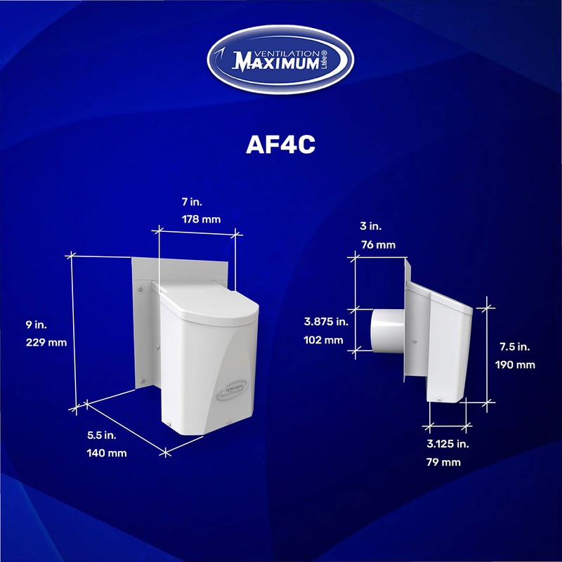 Ventilation Maximum AF4-C 4 Inch Outdoor Wall Dryer Vent Cover
