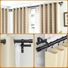 HOTOZON 1 Inch Heavy Duty Double Bay Window Curtain Rod,