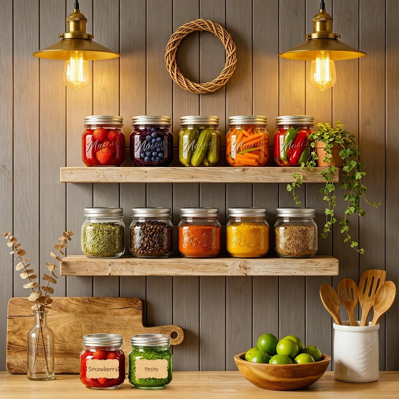 BIGIVACA 8 oz Mason Jars with Lids, 24 Pack Half