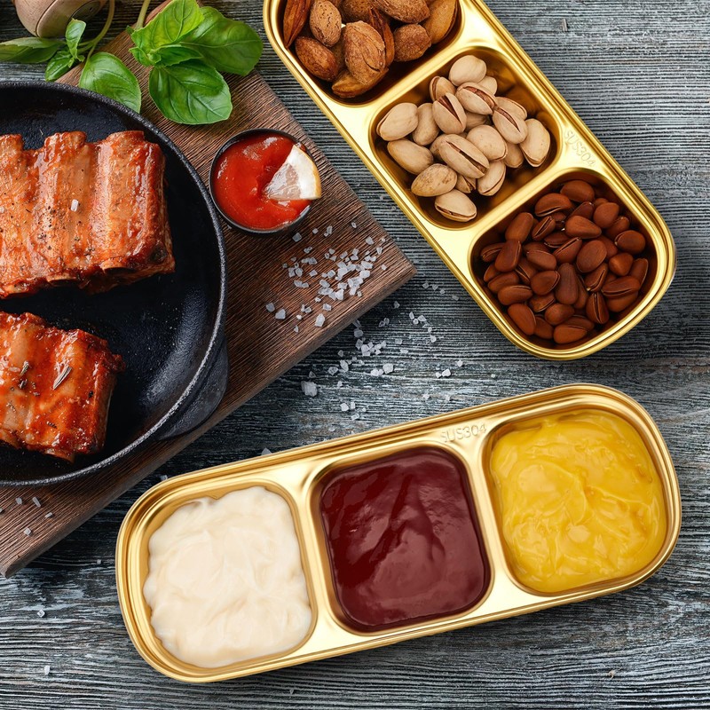 Maxcheck 12 Pcs Soy Sauce Dish Stainless Steel Divided Dip
