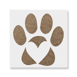Paw Print with Heart Stencil - Animal Wall Decor, Transform Your Space with Dog Stencils, Animal Sign