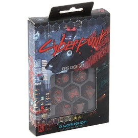 Q-Workshop The Cyberpunk RPG Dice Set , Black, 2.4 x 16.4 x 10.4 cm
