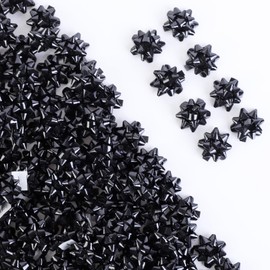 240Pcs 1IN Small Star Bows for Gift Wrapping and Presents,Multiple coClour Christmas Bows,for Parties, Birthdays, Weddings or Other Holidays. (Black)