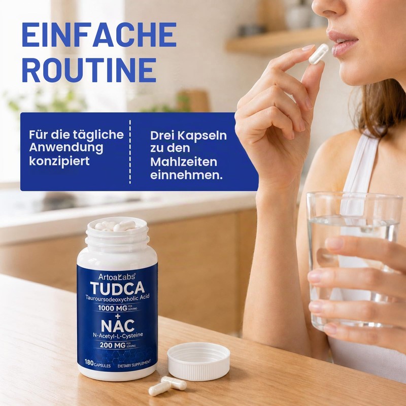TUDCA Dietary Supplement Tauroursodeoxycholic Acid with 1000mg TUDCA and 200mg