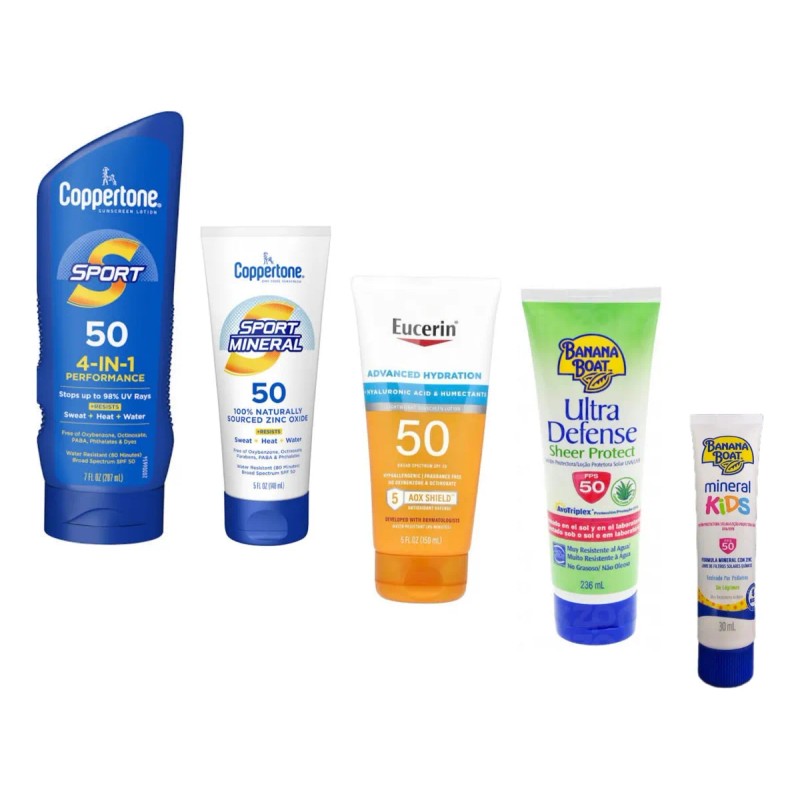 Kit 5 Protectores Solar Bloqueador Banana Boat Fps 50+